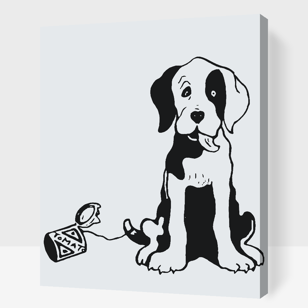 Paint by Numbers - B/W Dog
