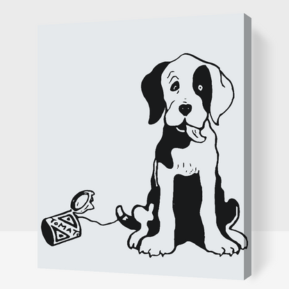 Paint by Numbers - B/W Dog