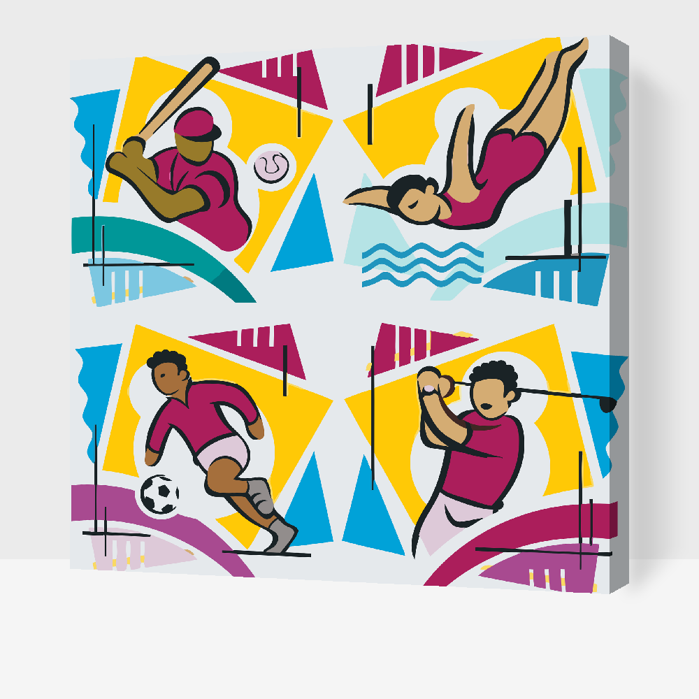 Paint by Numbers - Mix af Sportsgrene 1