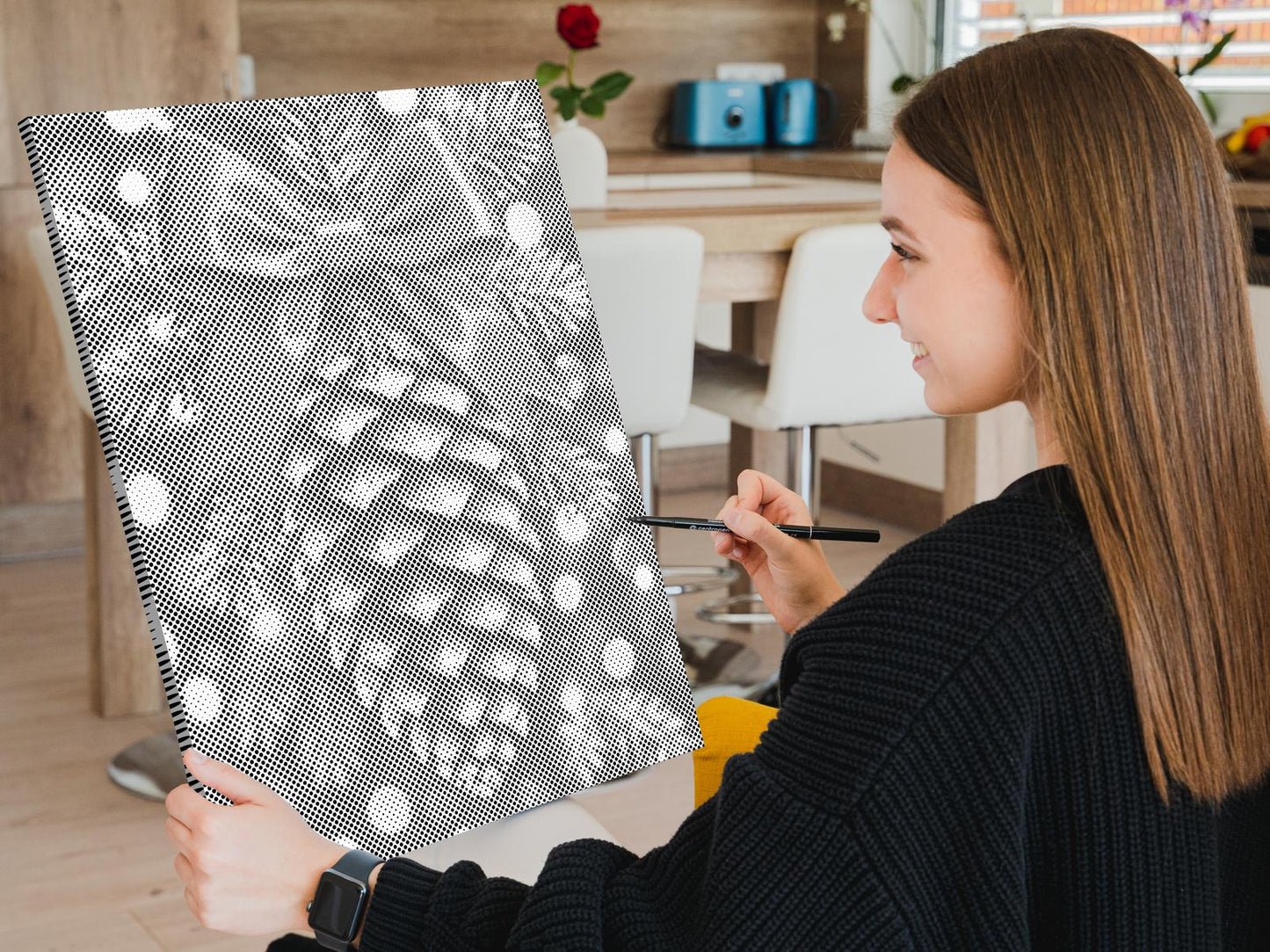 Mal-med-prikker -  Julekogle