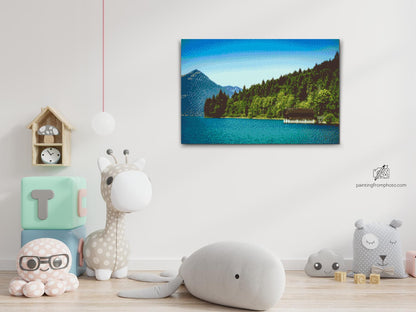 Diamond Painting - Lille Hus ved Walchensee – Tyskland