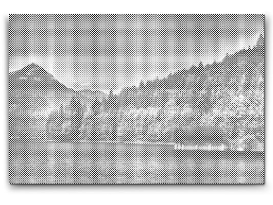 Mal-med-prikker -  Lille Hus ved Walchensee – Tyskland