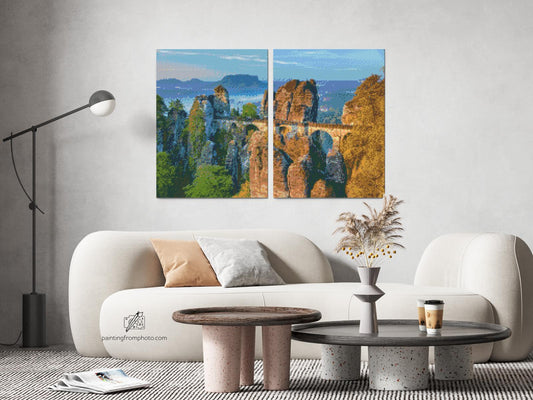 Diamond Painting - Bastei-broen – Tyskland (sæt af 2 lærreder)