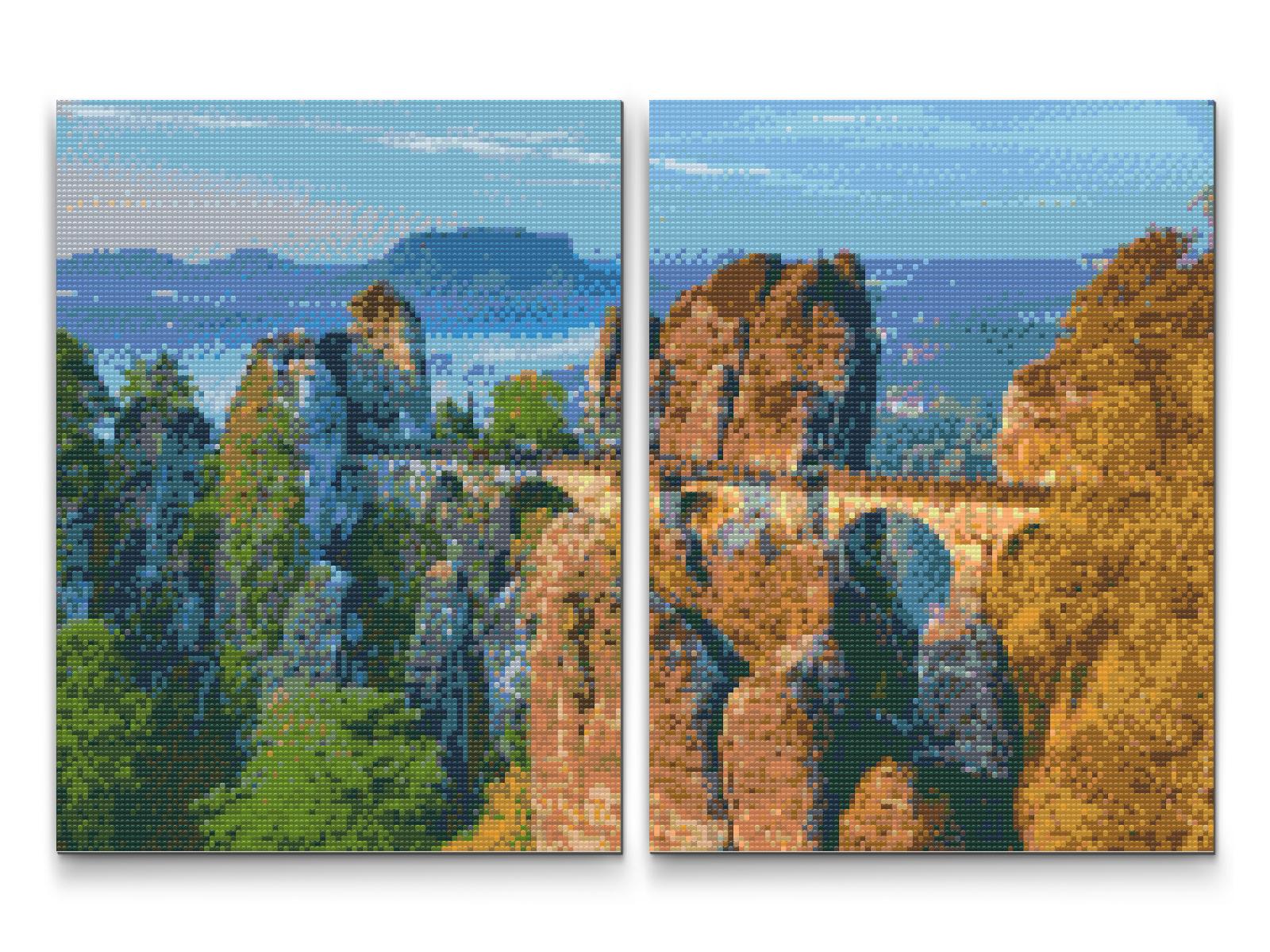 Diamond Painting - Bastei-broen – Tyskland (sæt af 2 lærreder)