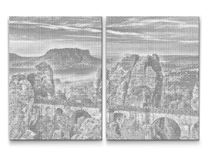Mal-med-prikker -  Bastei-broen – Tyskland (sæt af 2 lærreder)
