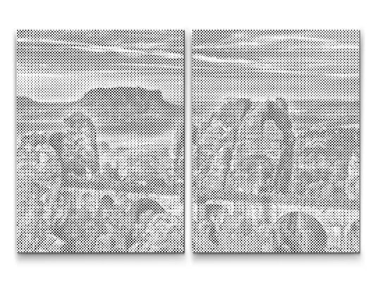 Mal-med-prikker -  Bastei-broen – Tyskland (sæt af 2 lærreder)