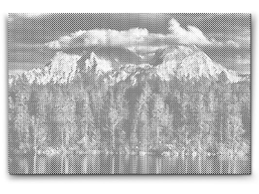 Mal-med-prikker -  Udsigt i Berchtesgaden – Tyskland