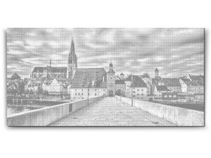 Mal-med-prikker -  Udsigt over Regensburg – Tyskland