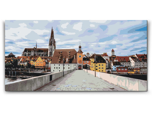Paint by Numbers - Udsigt over Regensburg – Tyskland