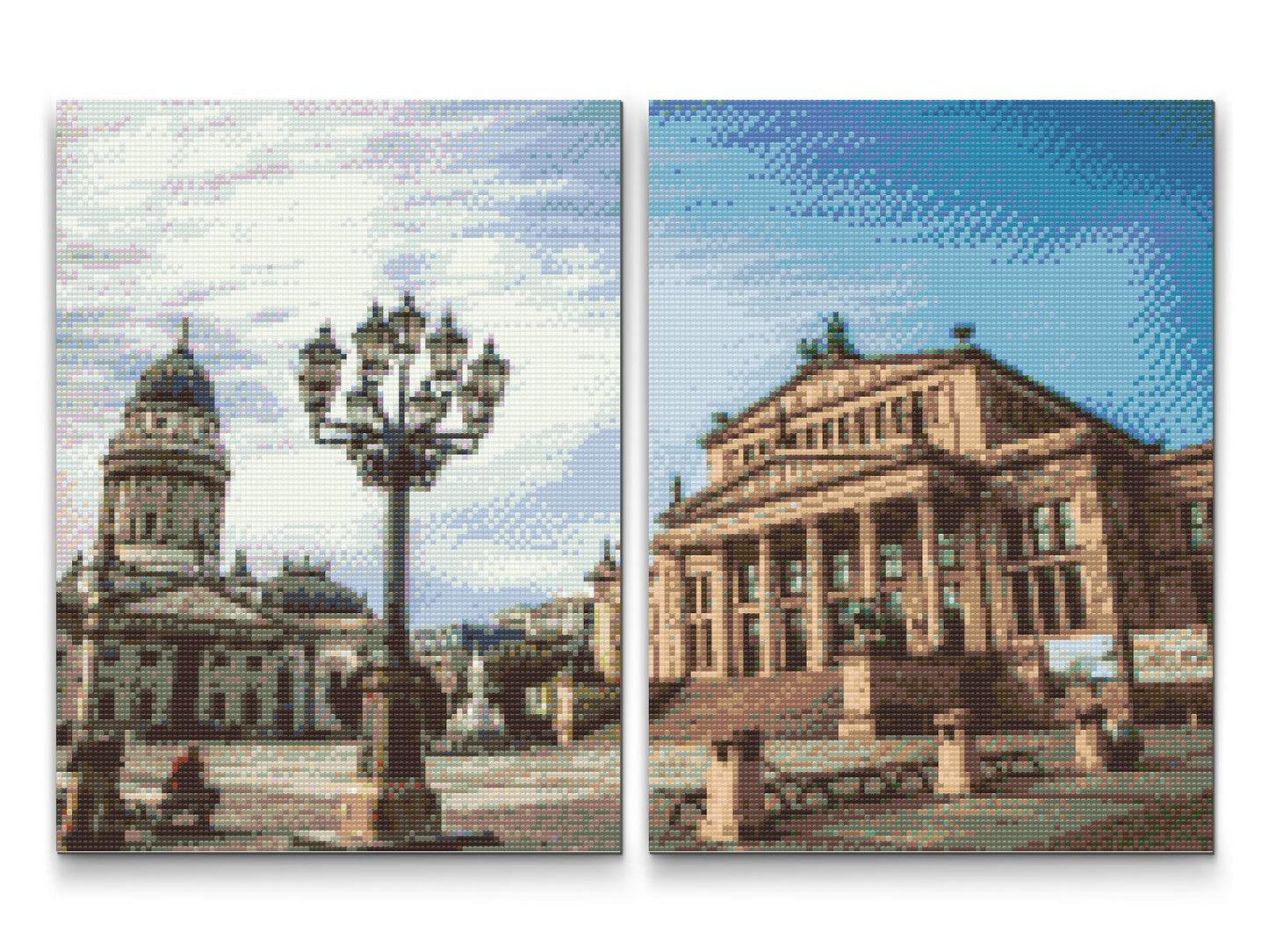 Diamond Painting - Solrige Gendarmenmarkt-pladsen, Berlin – Tyskland (sæt af 2 lærreder)