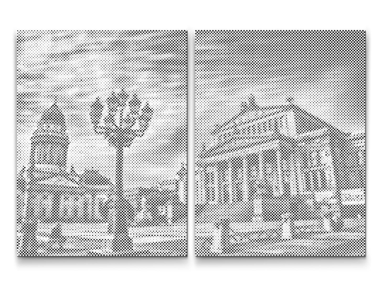Mal-med-prikker -  Solrige Gendarmenmarkt-pladsen, Berlin – Tyskland (sæt af 2 lærreder)