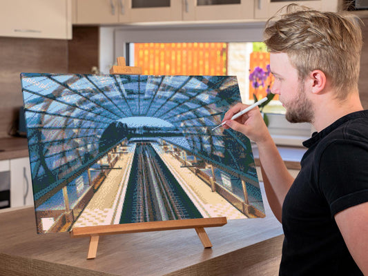 Diamond Painting - Hamborg Togstation – Tyskland