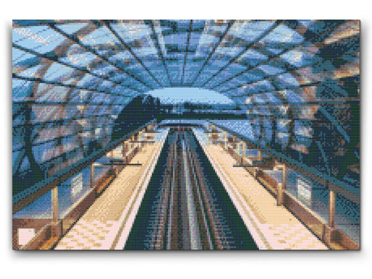 Diamond Painting - Hamborg Togstation – Tyskland