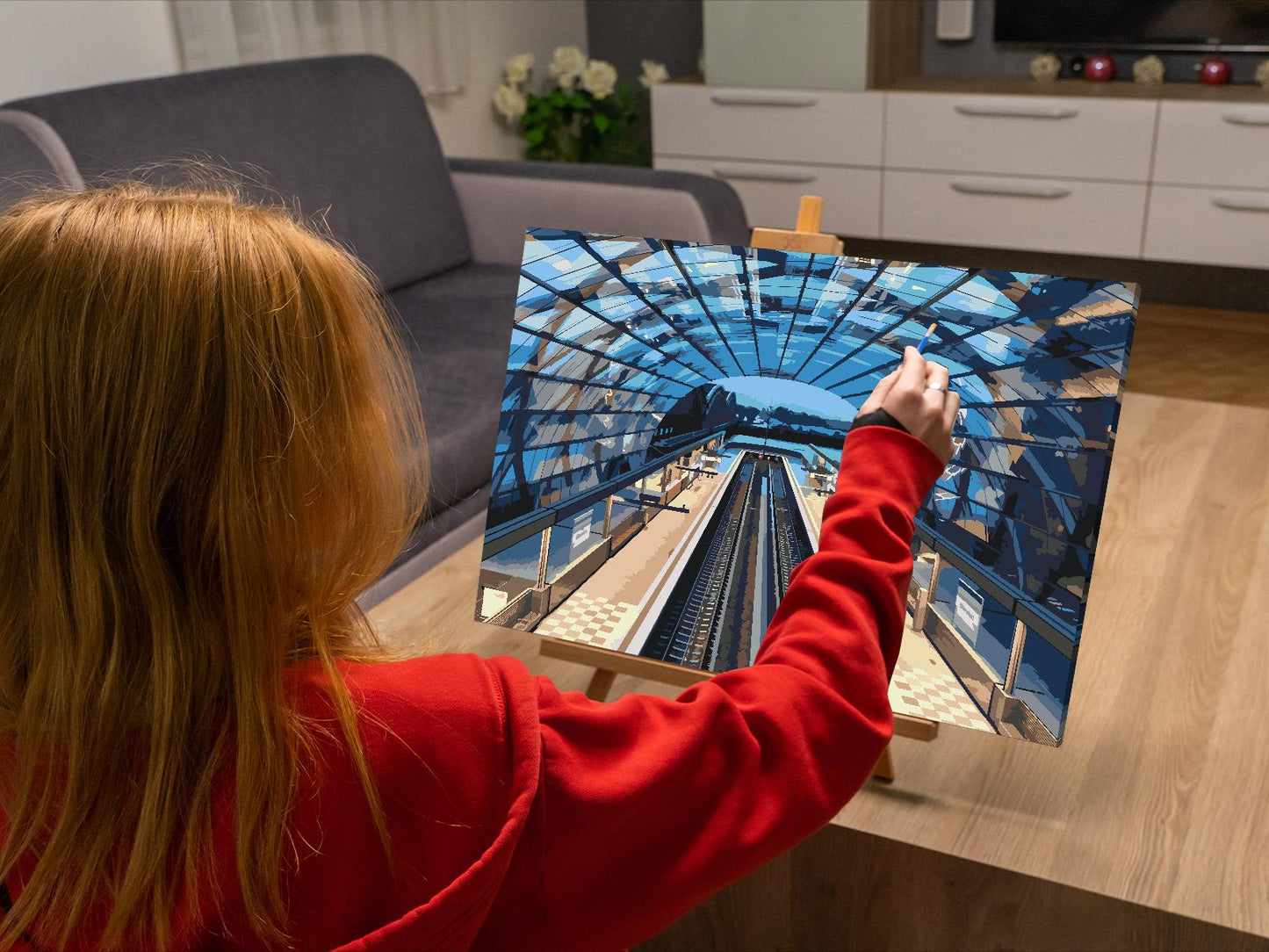 Paint by Numbers - Hamborg Togstation – Tyskland