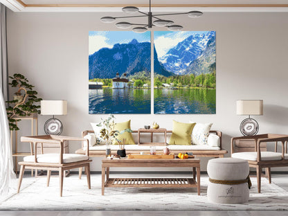 Diamond Painting - Königssee-søen – Tyskland (sæt af 2 lærreder)
