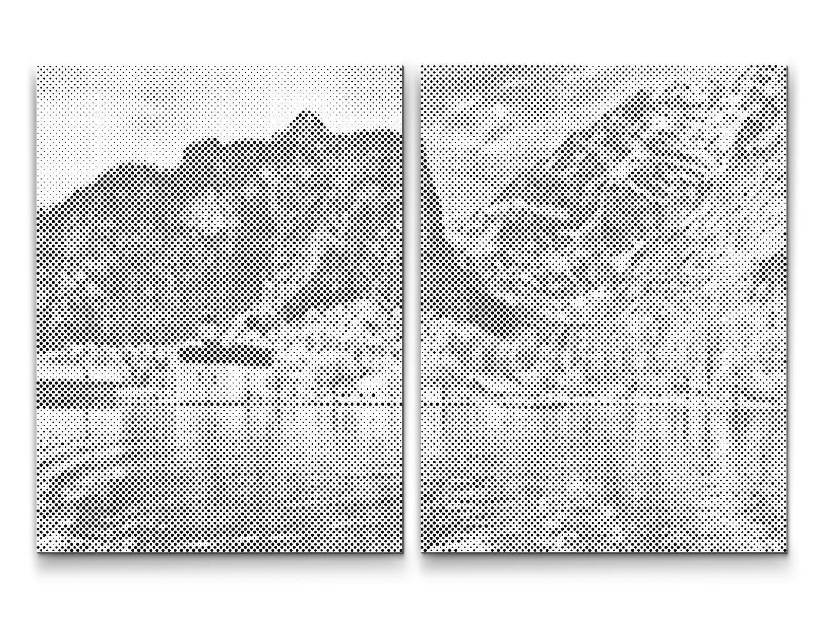 Mal-med-prikker -  Königssee-søen – Tyskland (sæt af 2 lærreder)