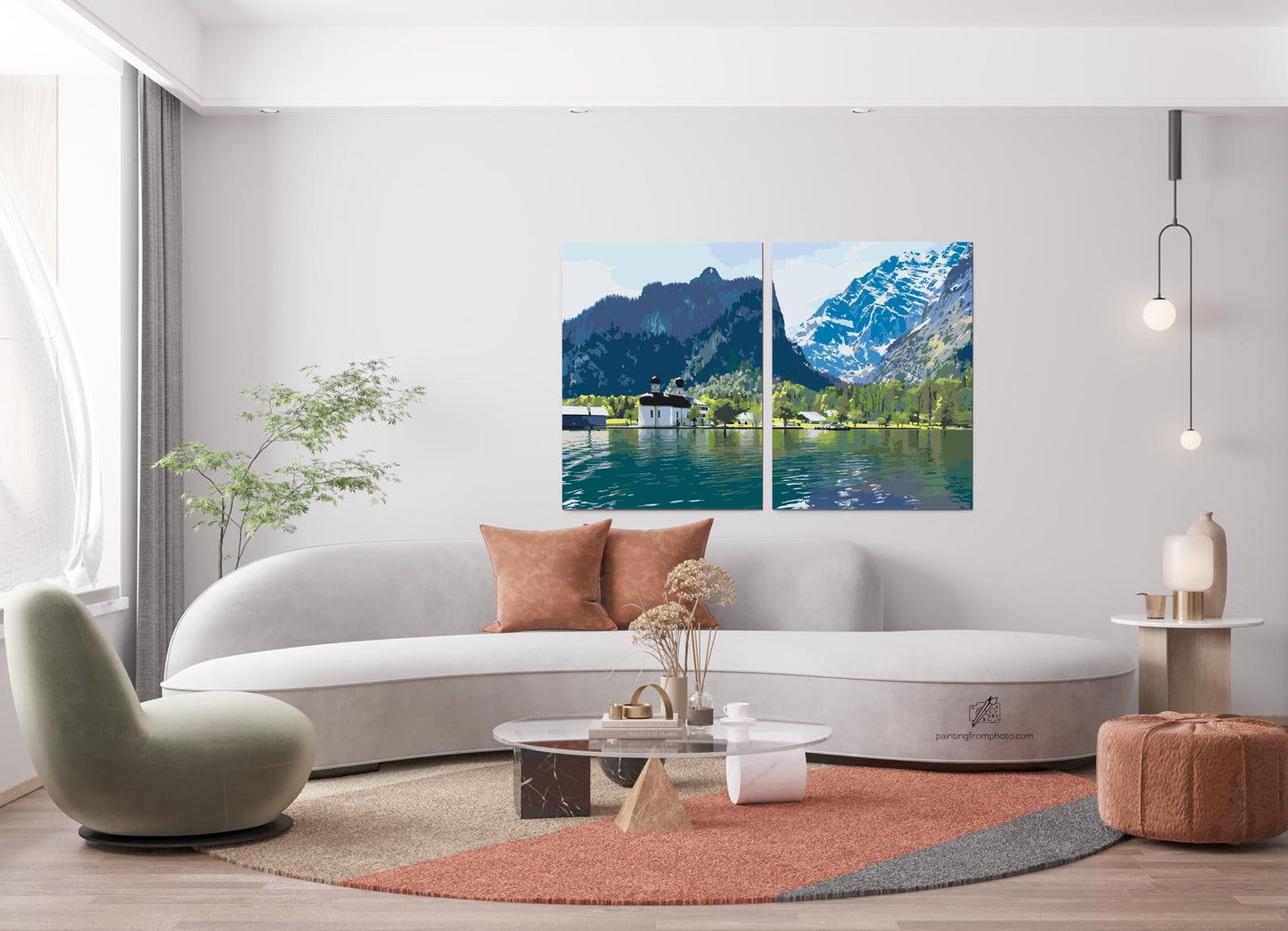 Paint by Numbers - Königssee-søen – Tyskland (sæt af 2 lærreder)