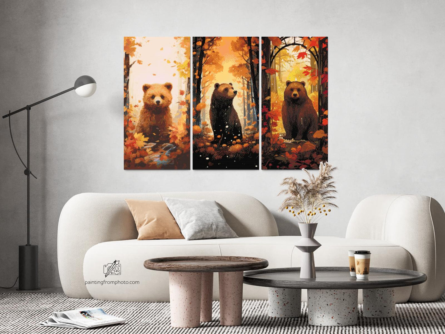 Diamond Painting - Livet af en bjørn (sæt af 3 lærreder)