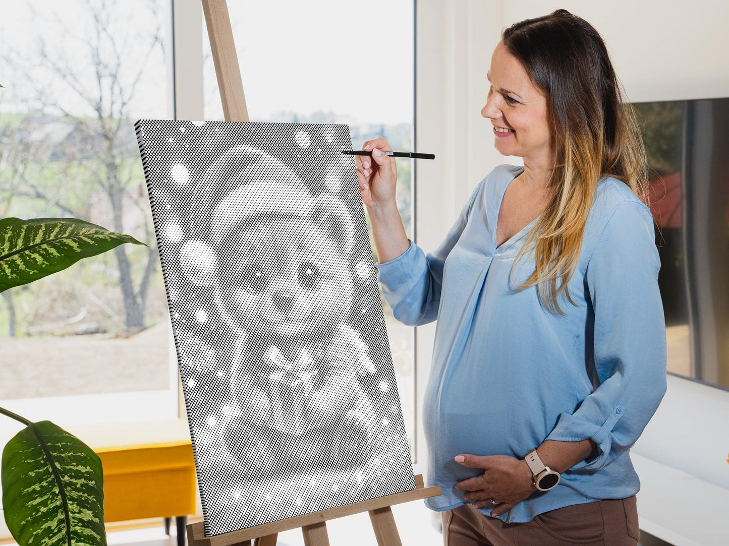 Mal-med-prikker -  Julebamse