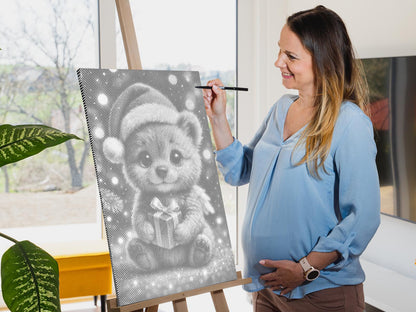 Mal-med-prikker -  Julebamse