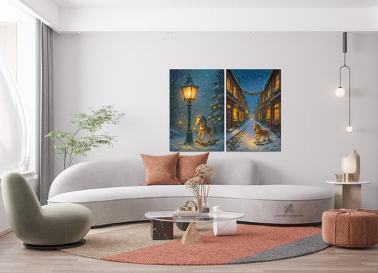 Diamond Painting - Rocking Horses (sæt af 2 lærreder)