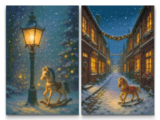 Diamond Painting - Rocking Horses (sæt af 2 lærreder)
