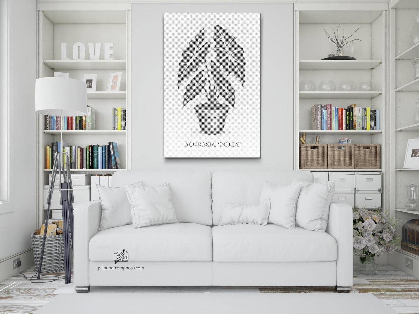 Mal-med-prikker -  Alocasia Polly