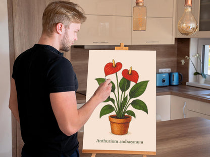 Diamond Painting - Andres anthurium / Flamingoblomst