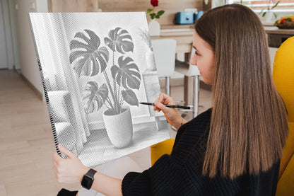 Mal-med-prikker -  Monstera deliciosa