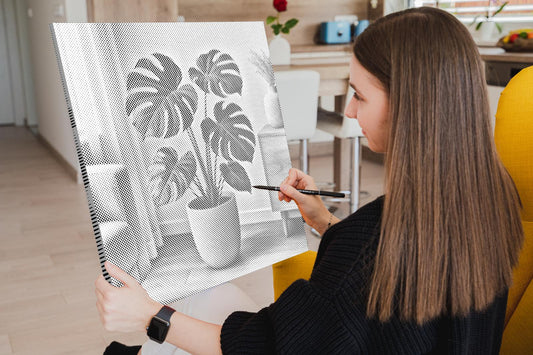 Mal-med-prikker -  Monstera deliciosa