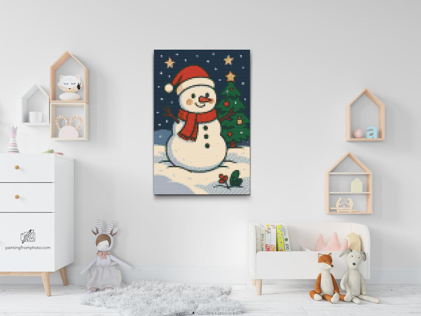 Diamond Painting - Snemand ved juletræet