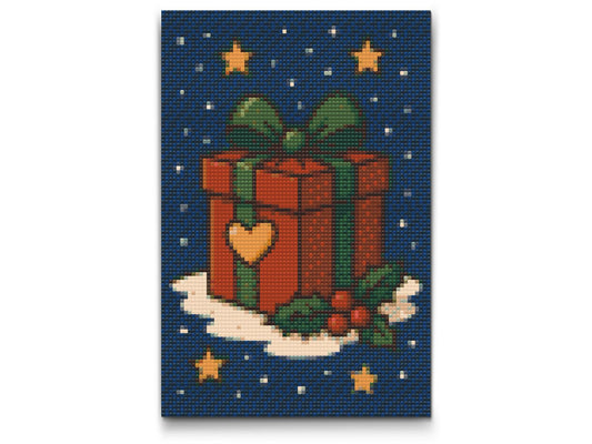 Diamond Painting - Julegave med hjerte