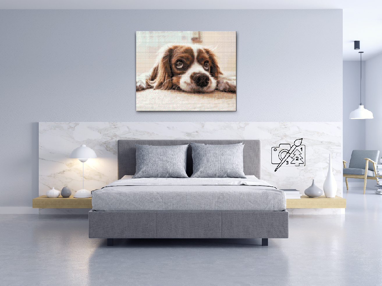 Diamond Painting - Triste hund