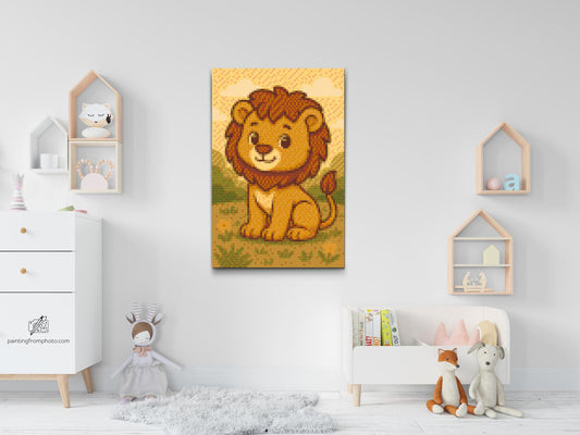 Diamond Painting - Løveunge på engen
