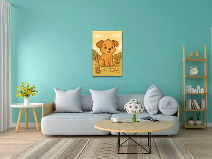 Diamond Painting - Hvalp på engen
