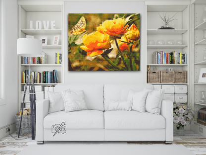 Diamond Painting - Sommerfugl med blomster