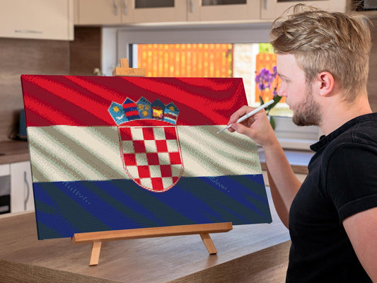 Diamond Painting - Kroatisk flag