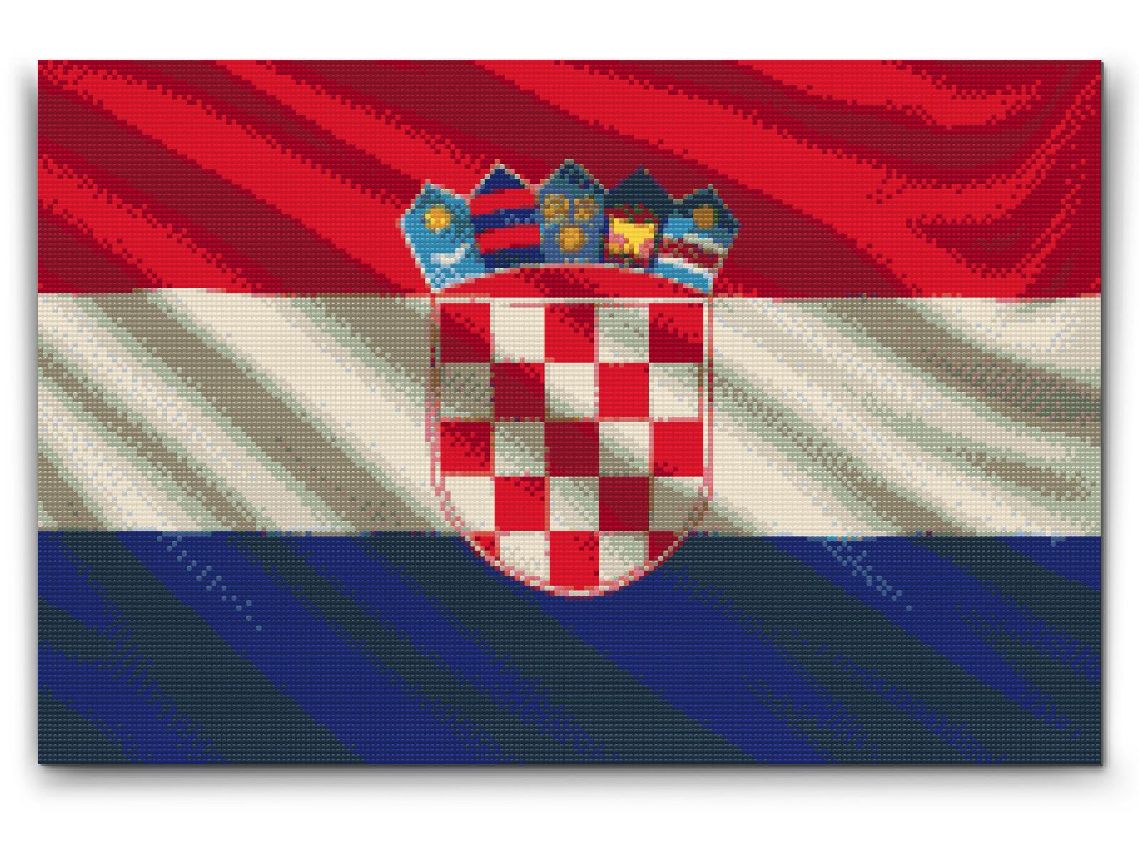 Diamond Painting - Kroatisk flag