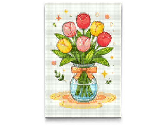 Diamond Painting - Pastel tulipanbuket