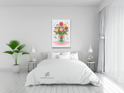 Paint by Numbers - Pastel tulipanbuket