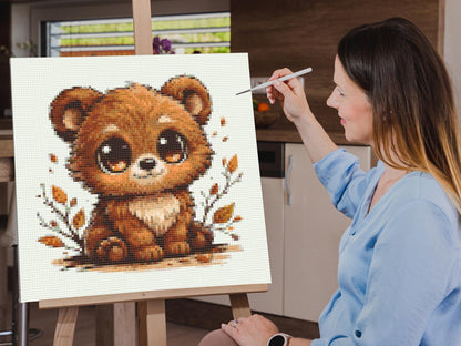 Diamond Painting - Teddy Bear med Store Øjne