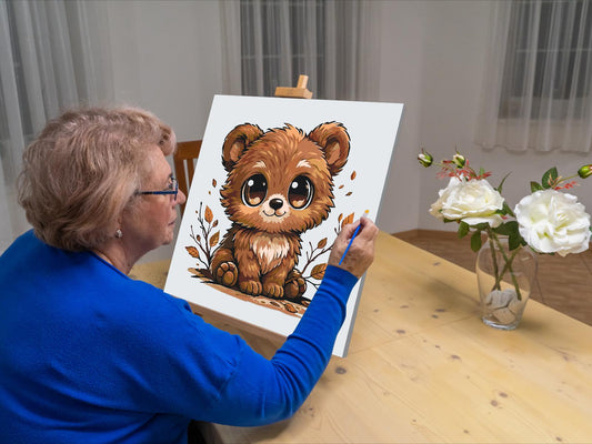 Paint by Numbers - Teddy Bear med Store Øjne