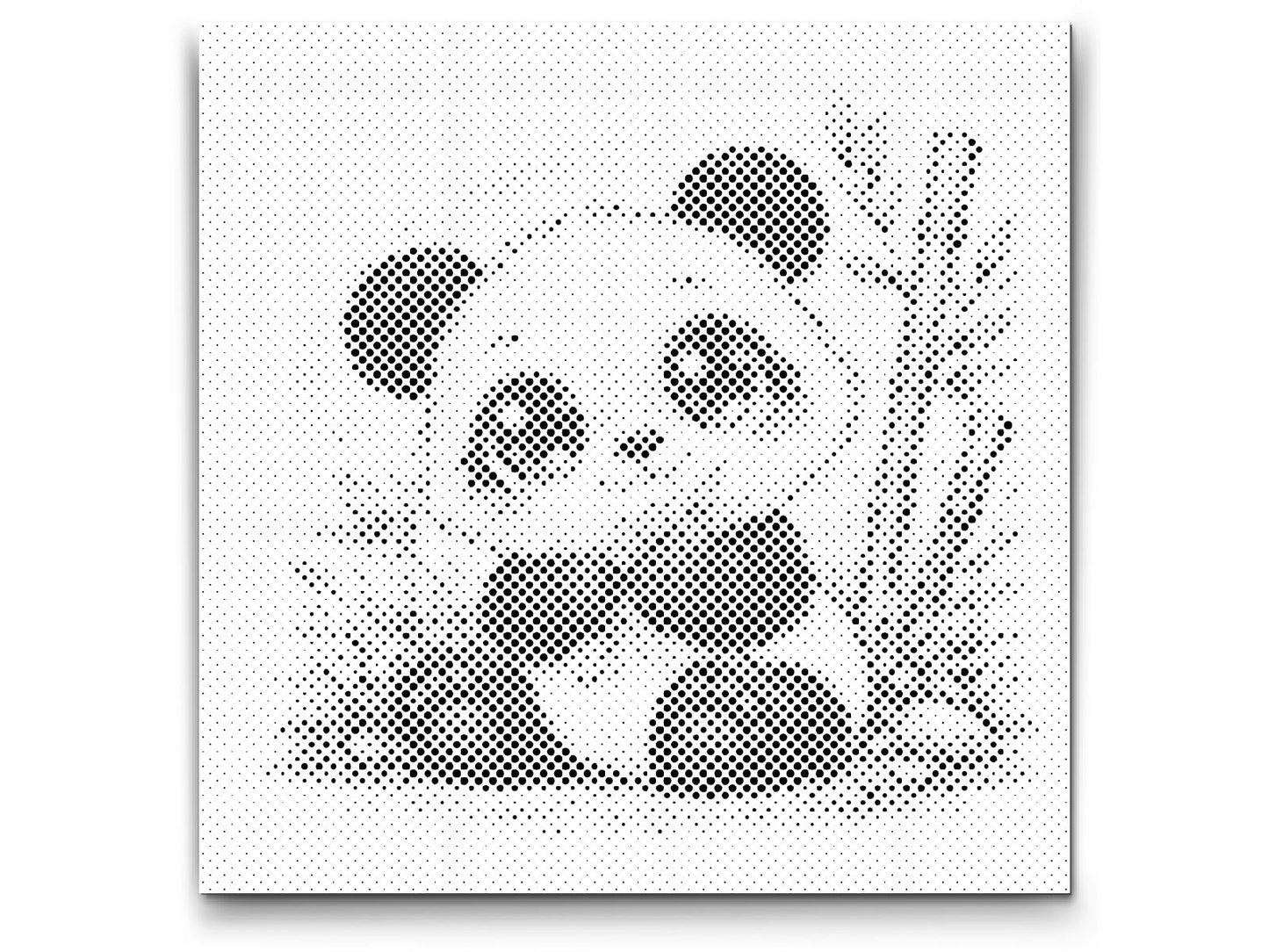 Mal-med-prikker -  Panda med Store Øjne