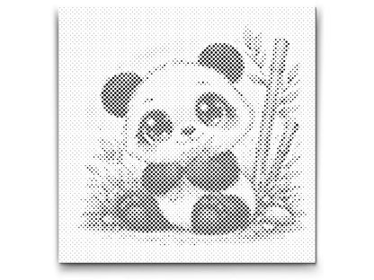 Mal-med-prikker -  Panda med Store Øjne