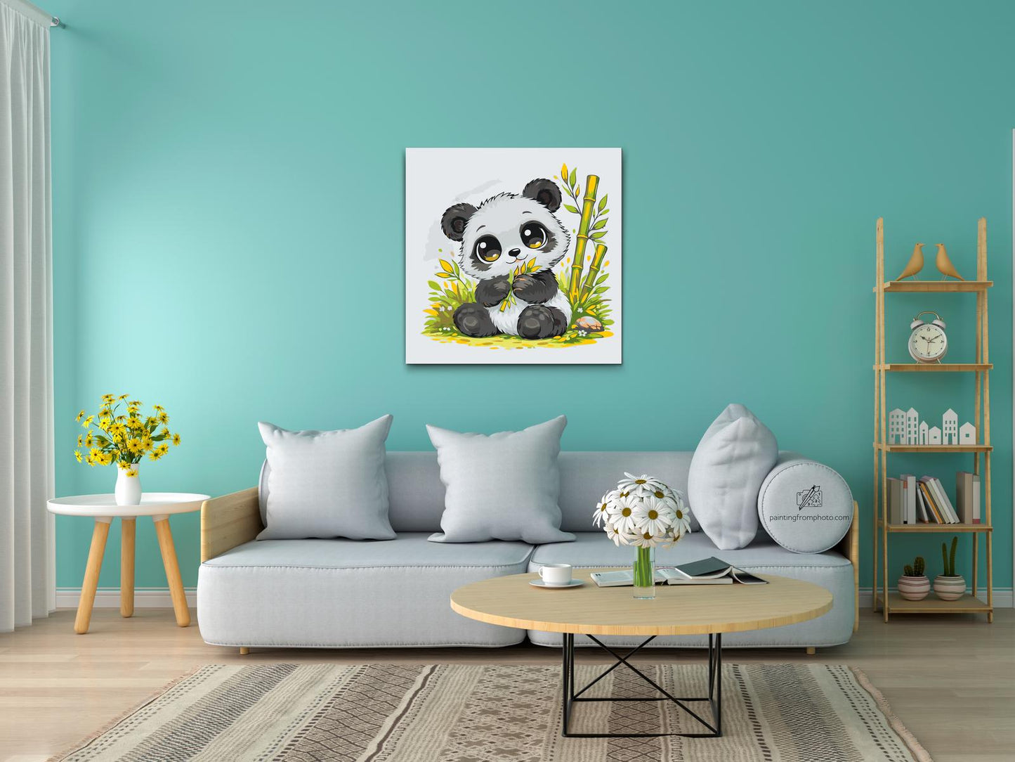 Paint by Numbers - Panda med Store Øjne