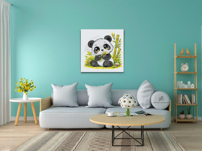 Paint by Numbers - Panda med Store Øjne