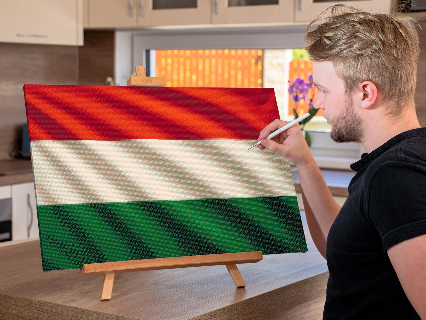 Diamond Painting - Ungarsk flag