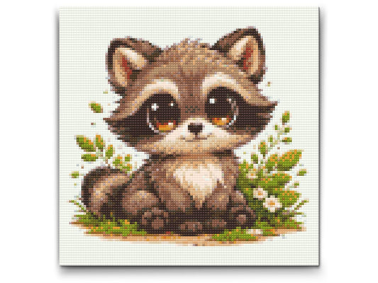Diamond Painting - Vaskebjørn med Store Øjne
