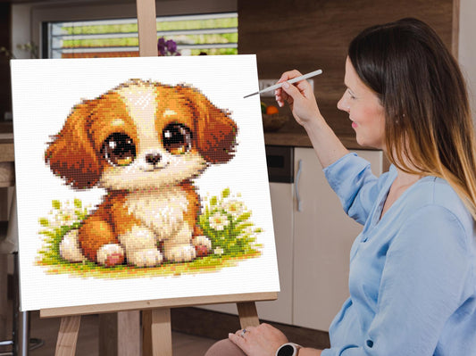 Diamond Painting - Hvalp med Store Øjne