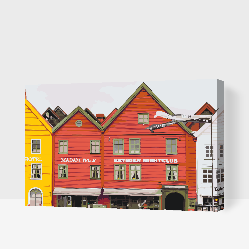 Paint by Numbers - Bryggen, Norge